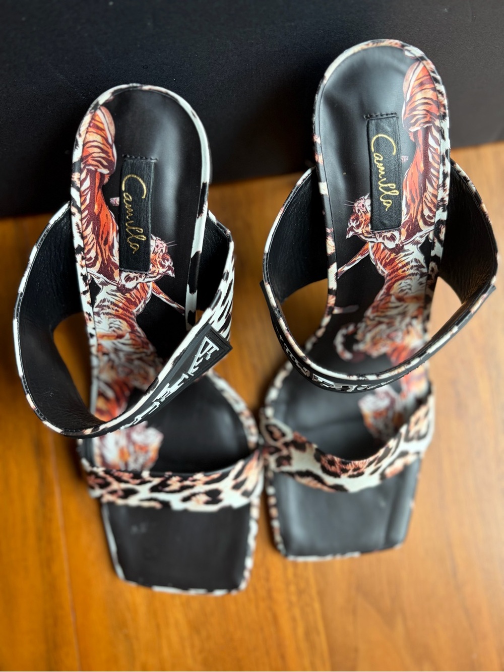 CAMILLA Franks Leopard Tiger Print Block Heel Sandals EU 40 US 9.5 Sample - Picture 8 of 16